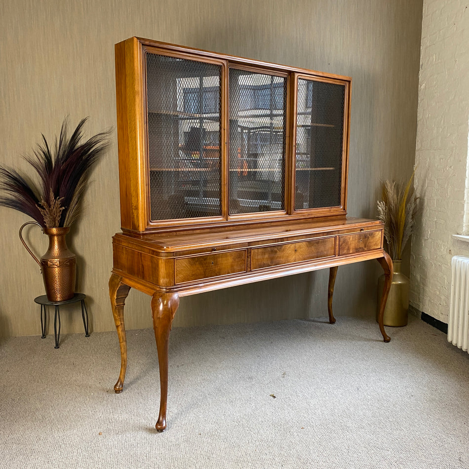 Vintage Vitrine gebraucht Massivholz Kommode Aufsatzschrank