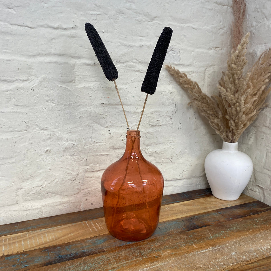 Vase rosa Glas Deko 30 cm Blumenvase Flasche