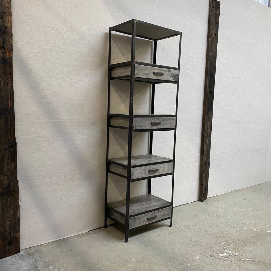 Regal Massivholz Eisen Industrial Schubladen