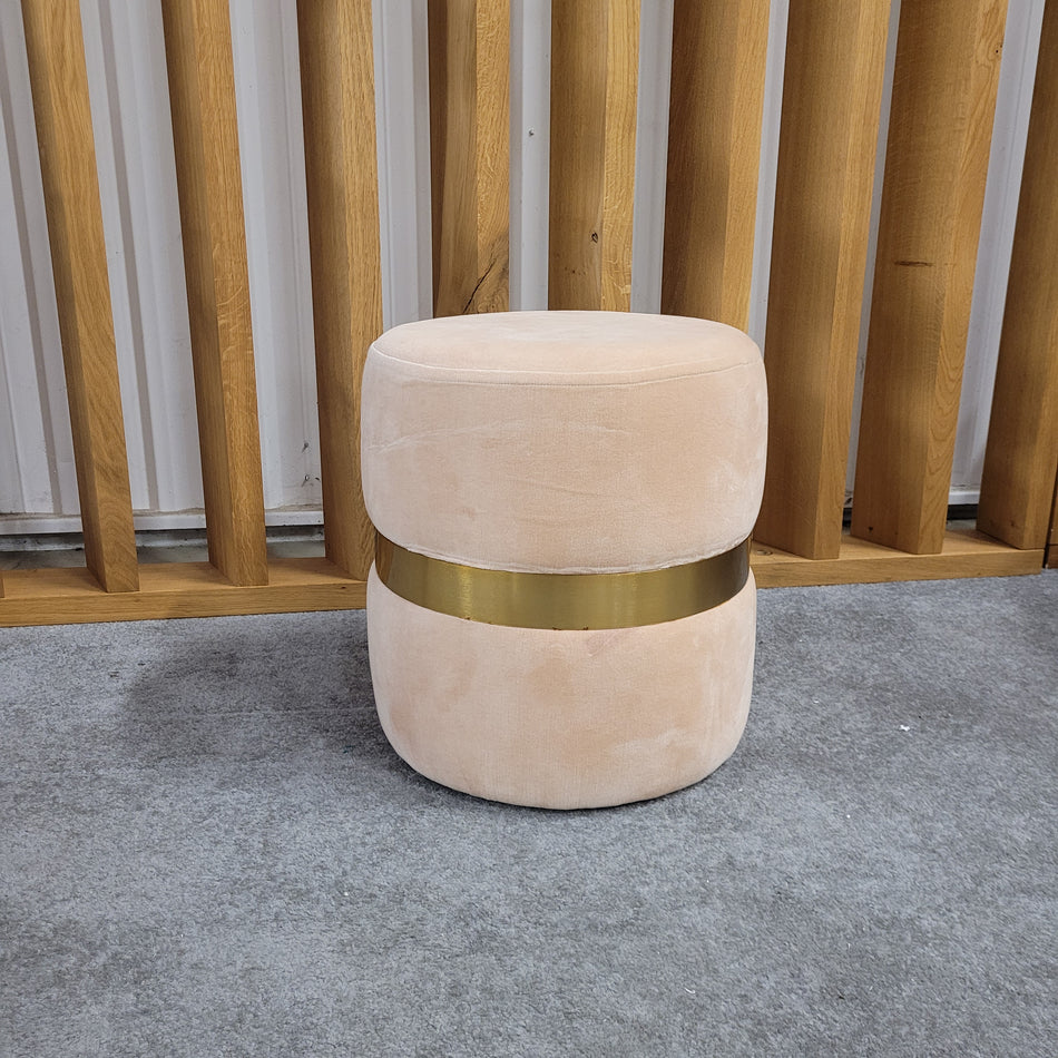 Hocker orange gold Stoff Sitzhocker