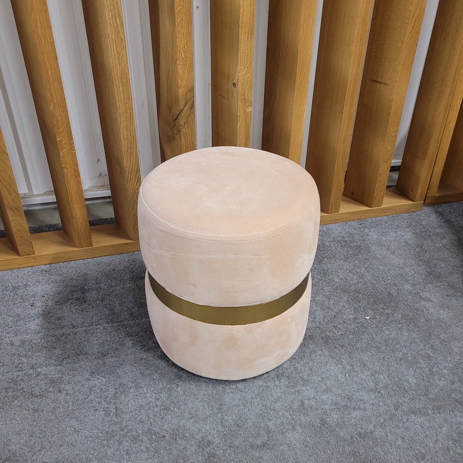 Hocker orange gold Stoff Sitzhocker