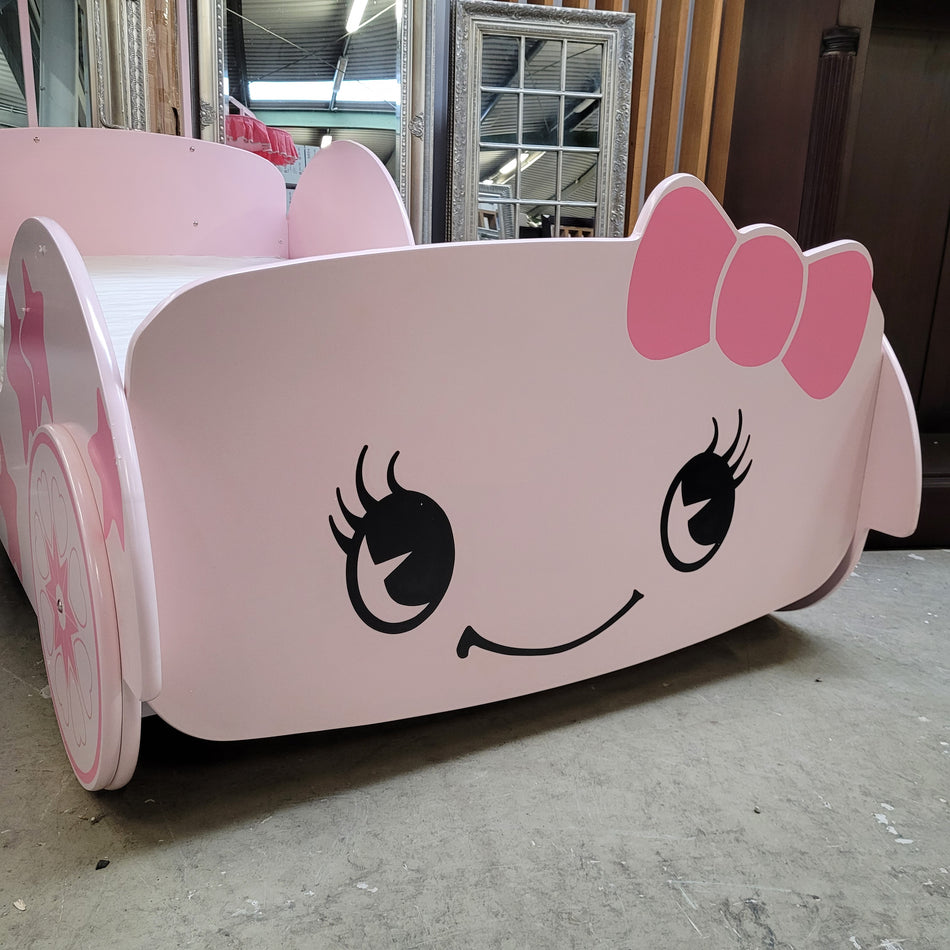 Himmelbett Kinderbett Holz rosa Bett inkl Matratze