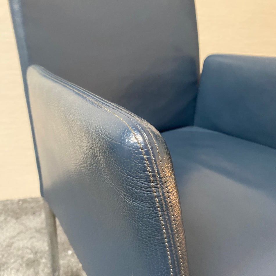 Original Walter Knoll Jason 1400 Armlehnstuhl gebraucht blau Leder