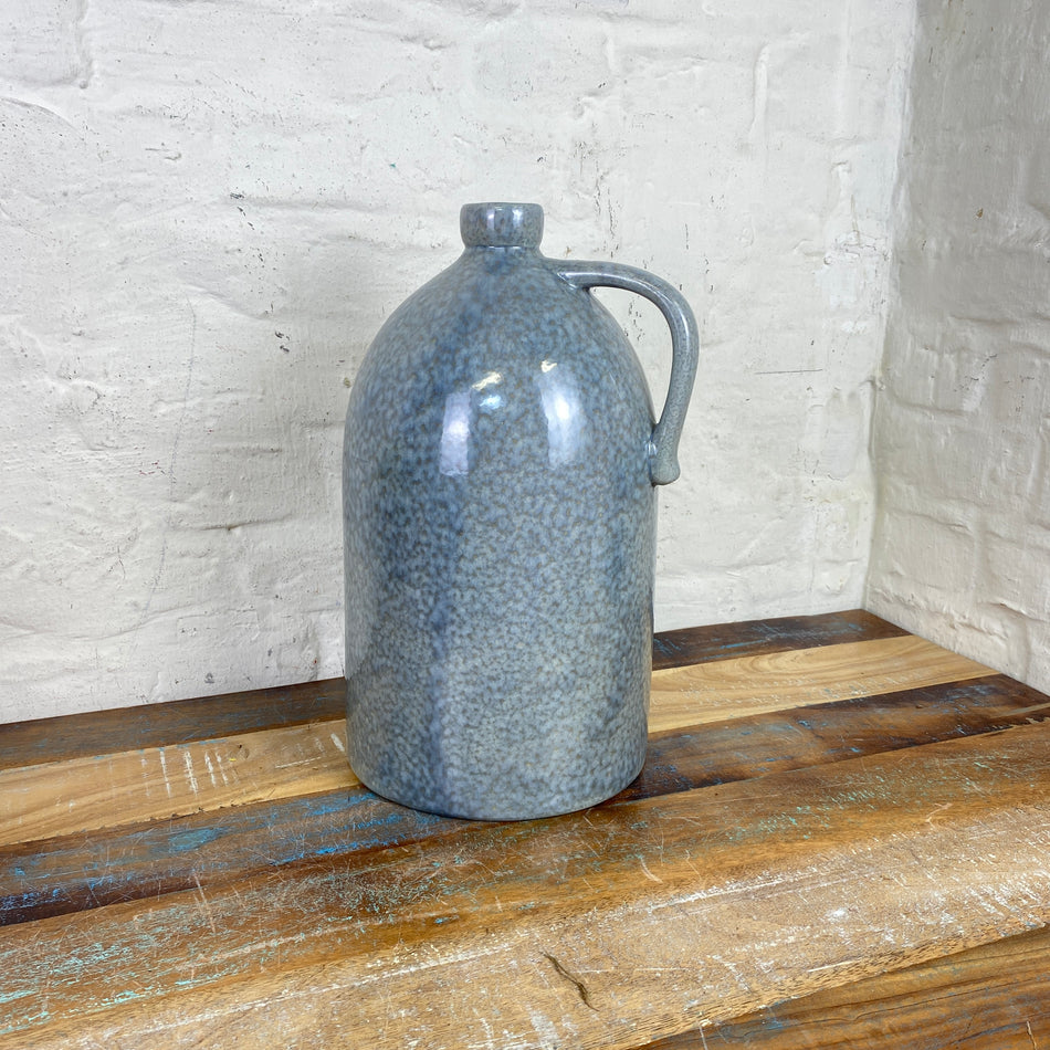 Vase grau Keramik Krug 36cm Deko Blumenvase