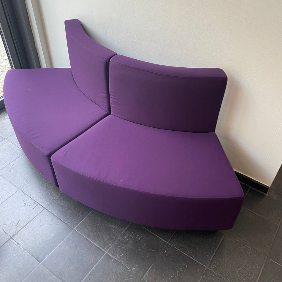 Sofa gebraucht lila gepolstert Sitzelement 105cm mit Rückenlehne