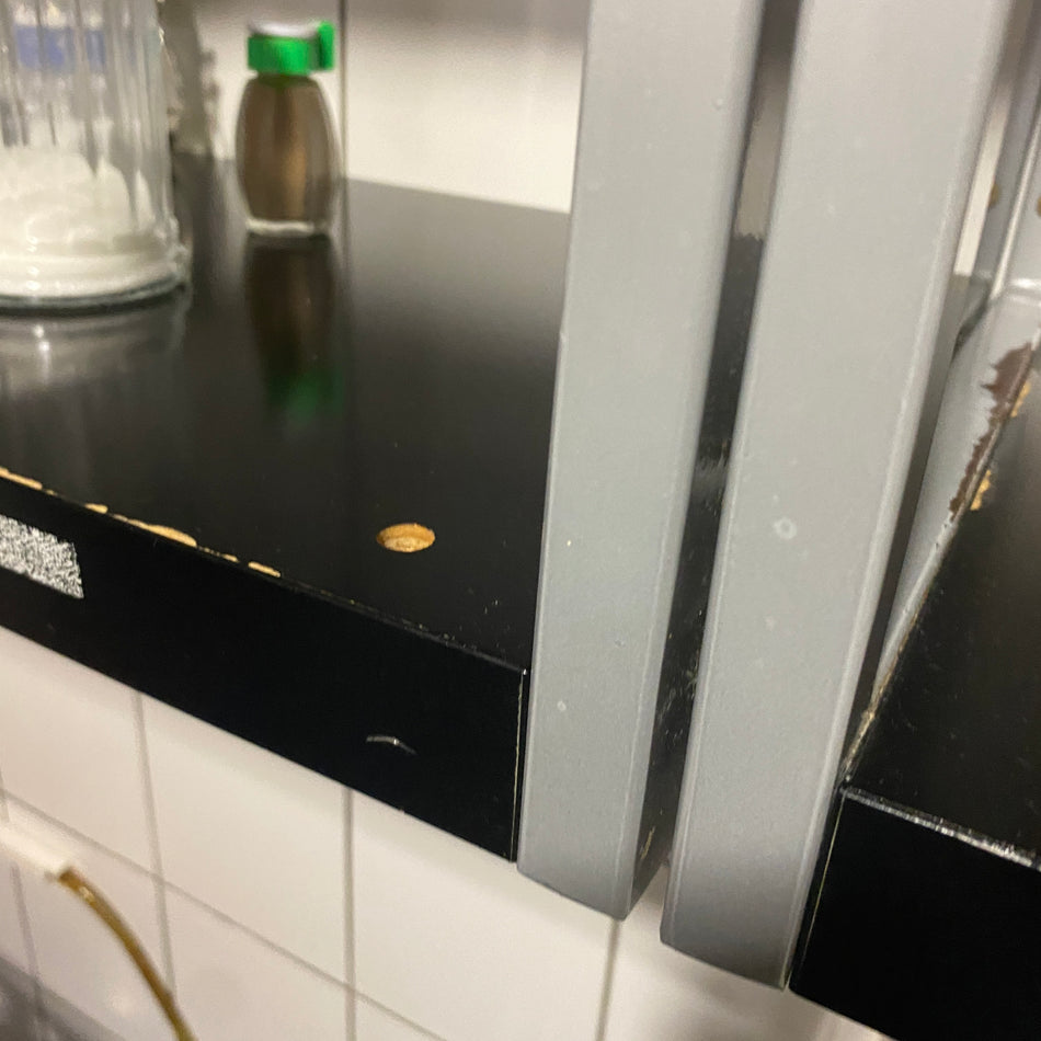 Wandregal gebraucht schwarz silber Holz 2 Ebenen