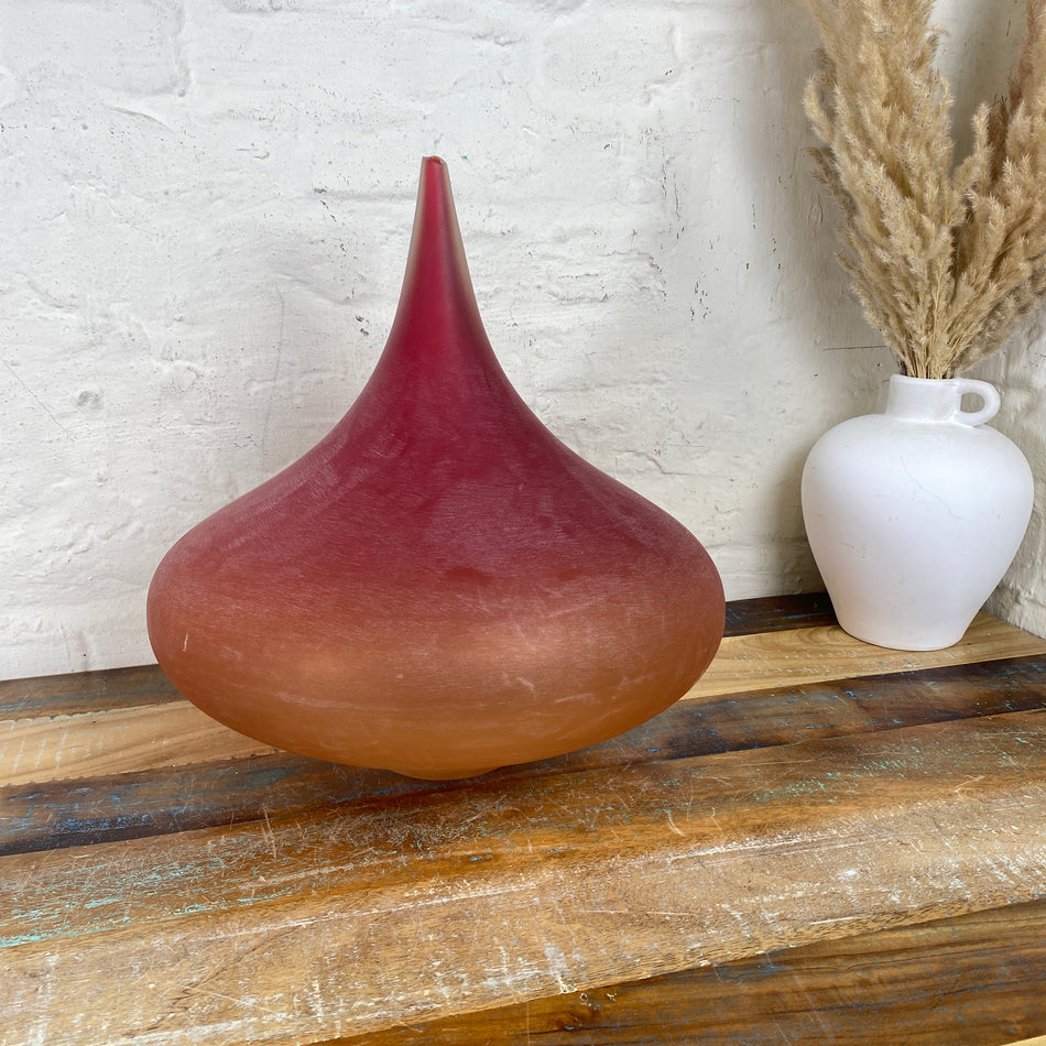 Original Formia Murano Vivarini Vase rot matt Milchglas