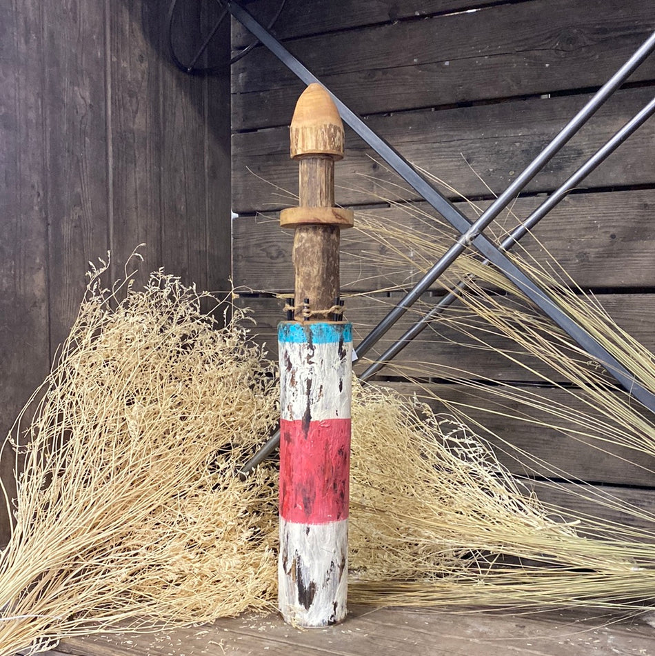 Dekorativer Leuchtturm Holz bunt lackiert 70cm