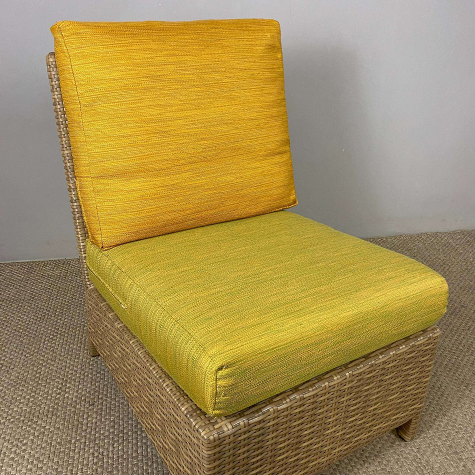 Rattan Sessel gebraucht orange grün dunkel