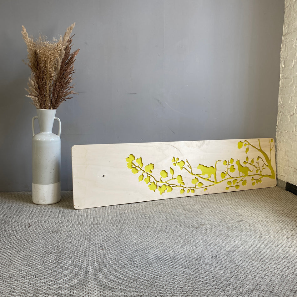 Wanddeko Multiplex Wandpaneel Deko Katzen auf Ast