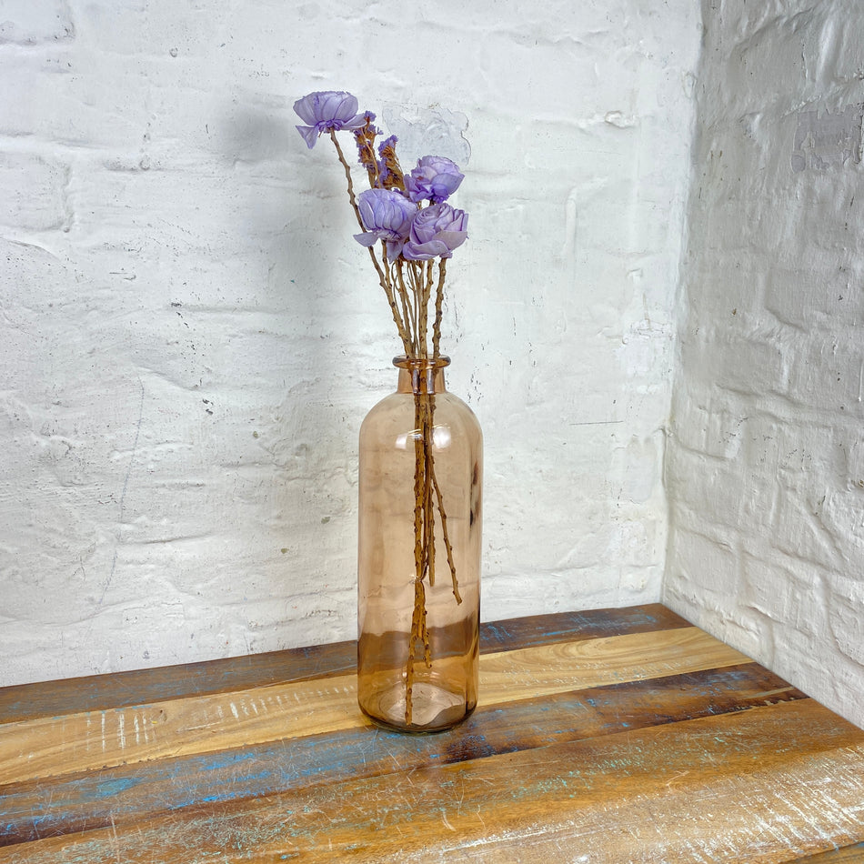 Countryfield Dawn Vase braun Glas transparent 33cm Deko
