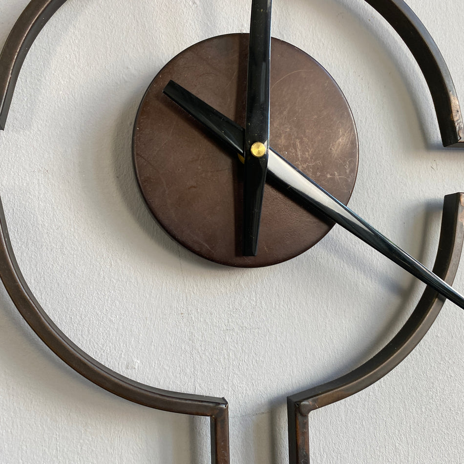 PTMD Mallis Wanduhr kupfern Metall batteriebetrieben 60cm Uhr Deko