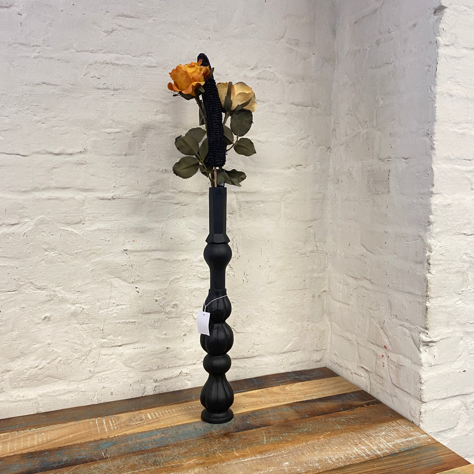 Light & Living Romana Vase schwarz Metall 52cm Deko