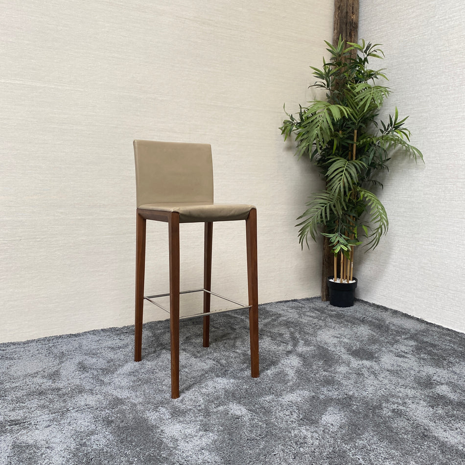 Designer Walter Knoll Andoo Barhocker gebraucht grau Echtleder Fußstütze Stuhl