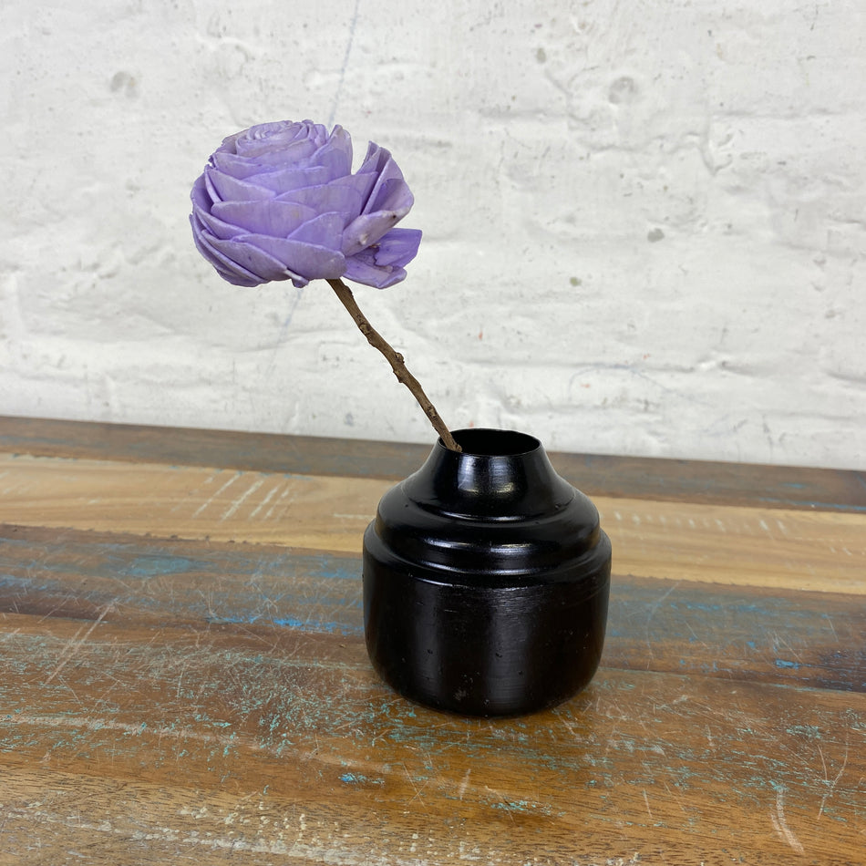 Vase schwarz Metall 9cm Dekoration