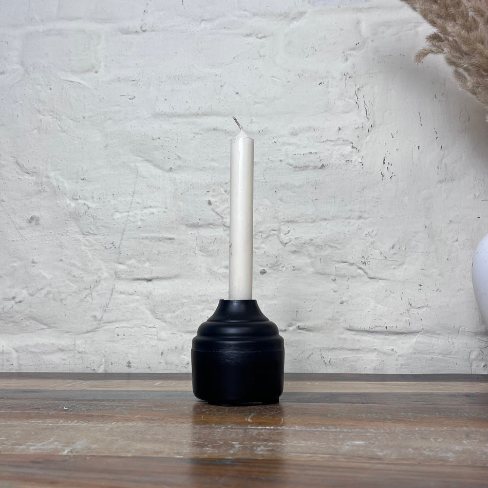 Kleine Vase schwarz Metall matt 9cm Dekoration