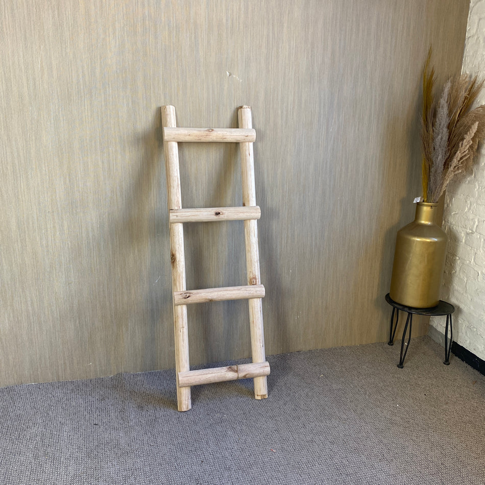 Deko Leiter Naturholz 130cm Massivholz Ablage