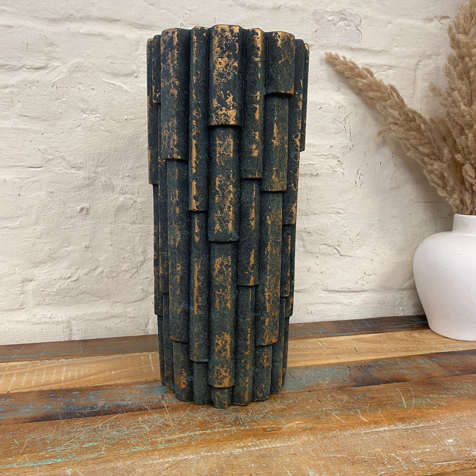 PTMD Kess Blumentopf grün golden Keramik Übertopf Deko