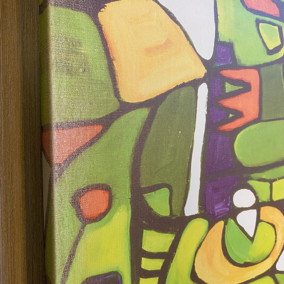 Kunstdruck auf Leinwand gebraucht Wandbild bunt