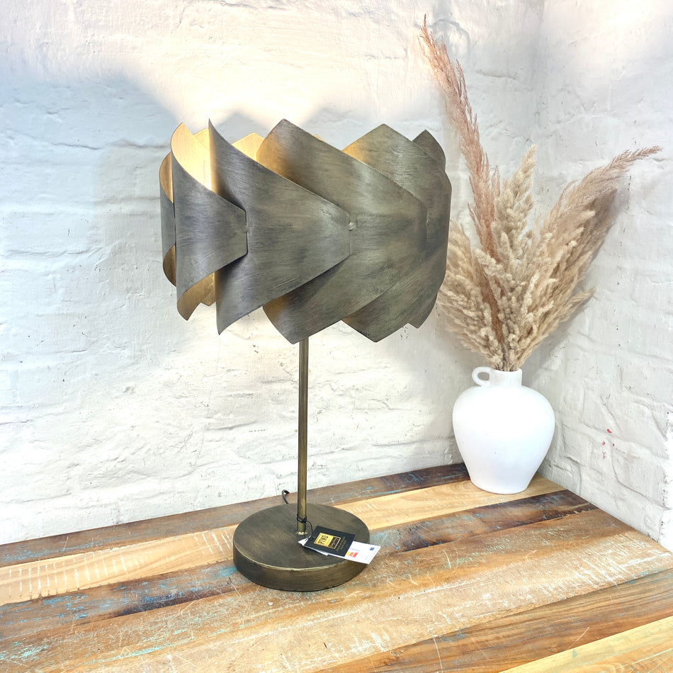 PTMD Arix Tischlampe golden Metall Lampe 60cm