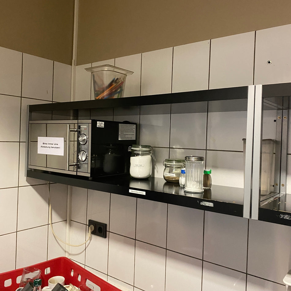 Wandregal gebraucht schwarz silber Holz 2 Ebenen