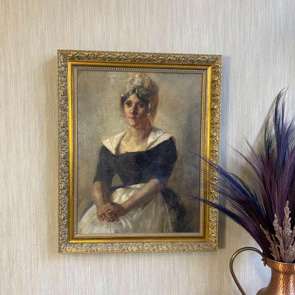 Portraitist Damenportrait kunst antik 20 Jh. Holzrahmen golden