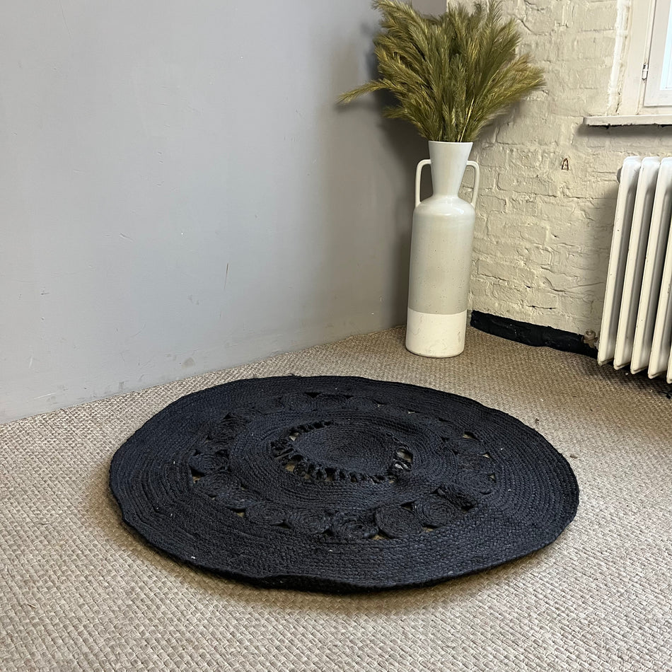 Natural Sanctuary Teppich Neu Maya Jute schwarz 100 cm