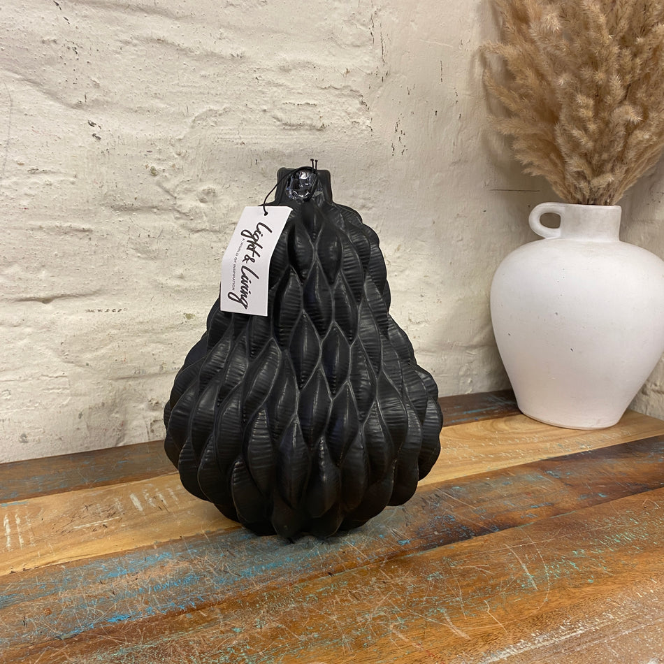 Light & Living Kosia Vase schwarz Keramik Durian Frucht