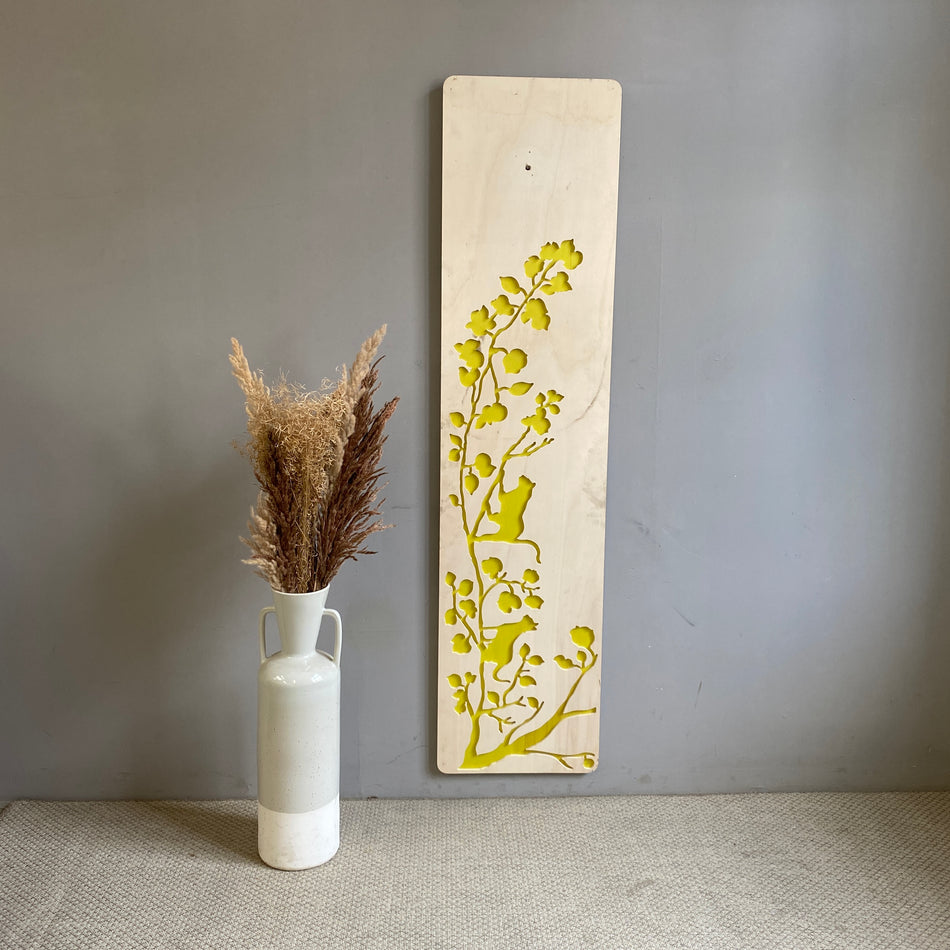 Wanddeko Multiplex Wandpaneel Deko Katzen auf Ast