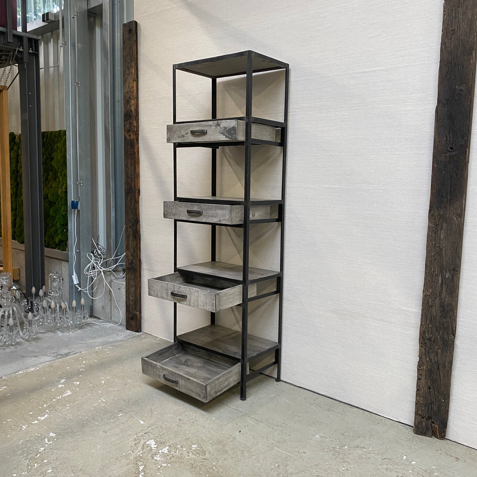 Regal Massivholz Eisen Industrial Schubladen