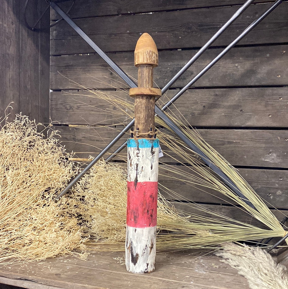 Dekorativer Leuchtturm Holz bunt lackiert 70cm