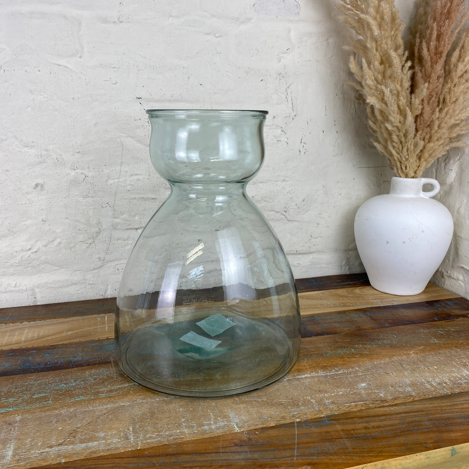 Vase transparent Glas recycelt 34cm Deko