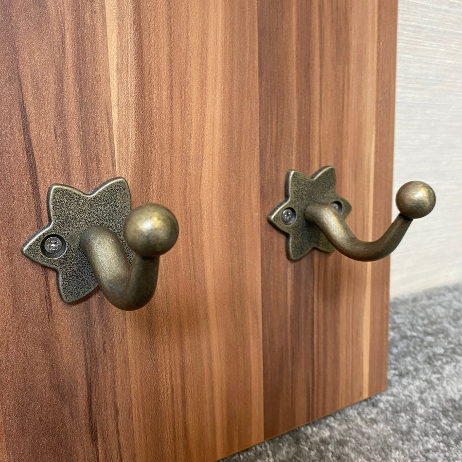 Wandgarderobe gebraucht hell braun Holz Dekor 2 Haken Garderobe