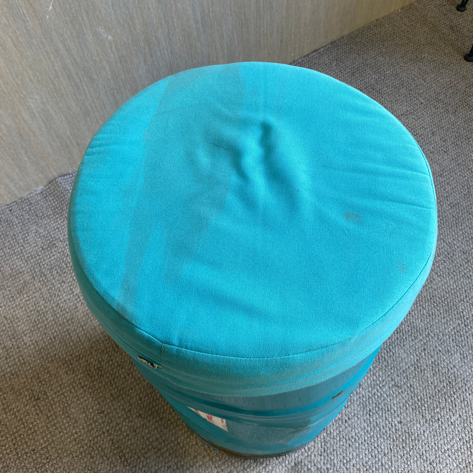 Barhocker gebraucht blau Metall Ölfass Hocker Fassmöbel