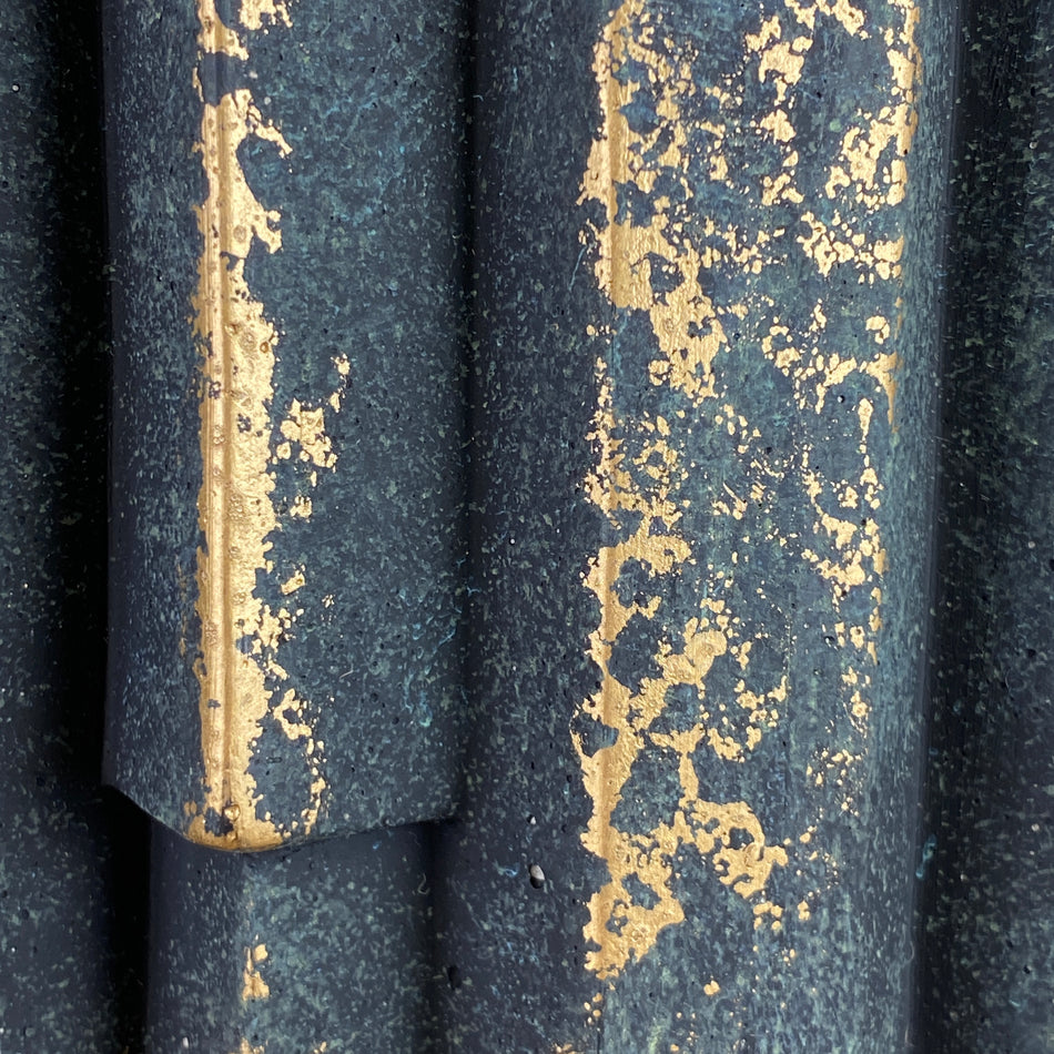 PTMD Kess Blumentopf dunkelblau golden Keramik Übertopf Vase