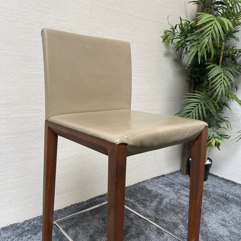 Designer Walter Knoll Andoo Barhocker gebraucht grau Echtleder Fußstütze Stuhl