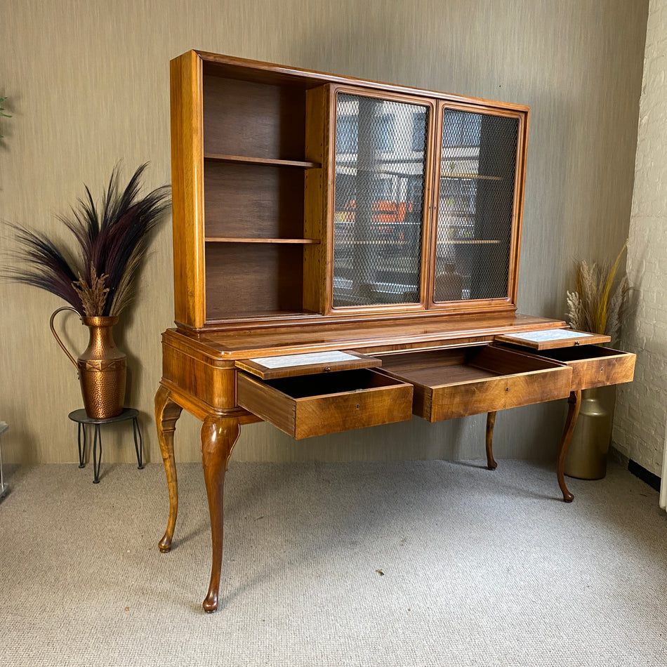 Vintage Vitrine gebraucht Massivholz Kommode Aufsatzschrank