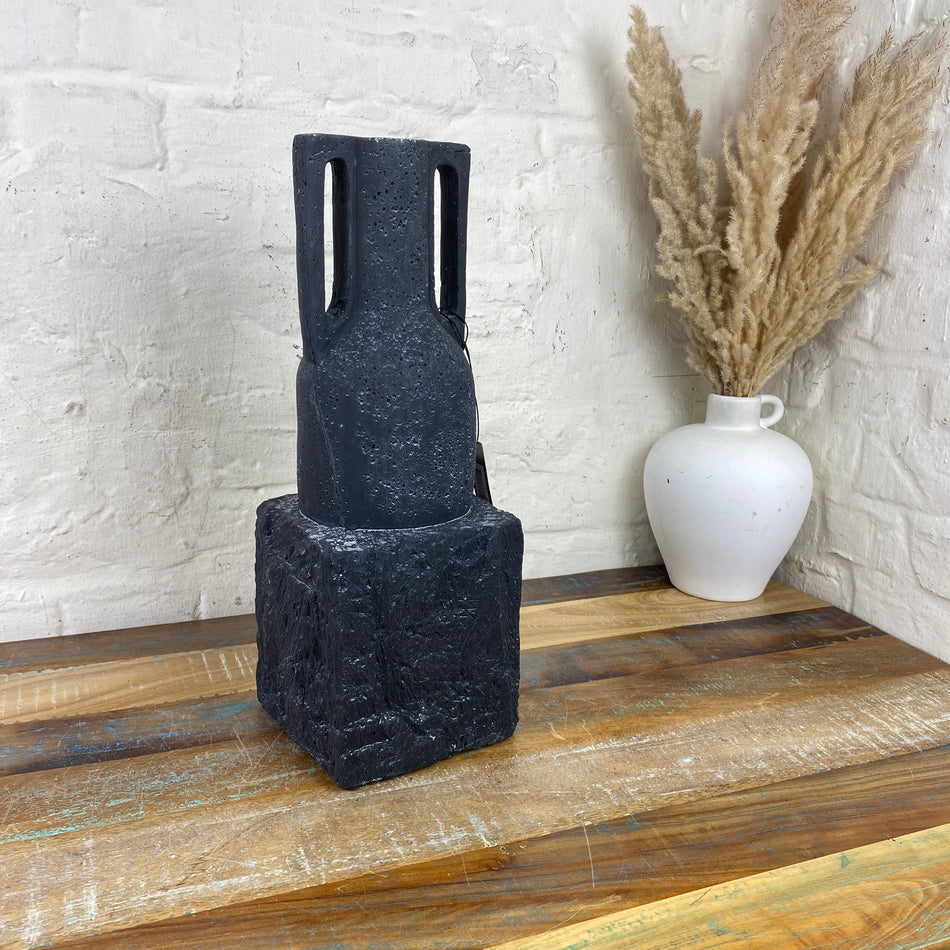 PTMD Mailey Vase anthrazit Zement Krug Deko 45cm