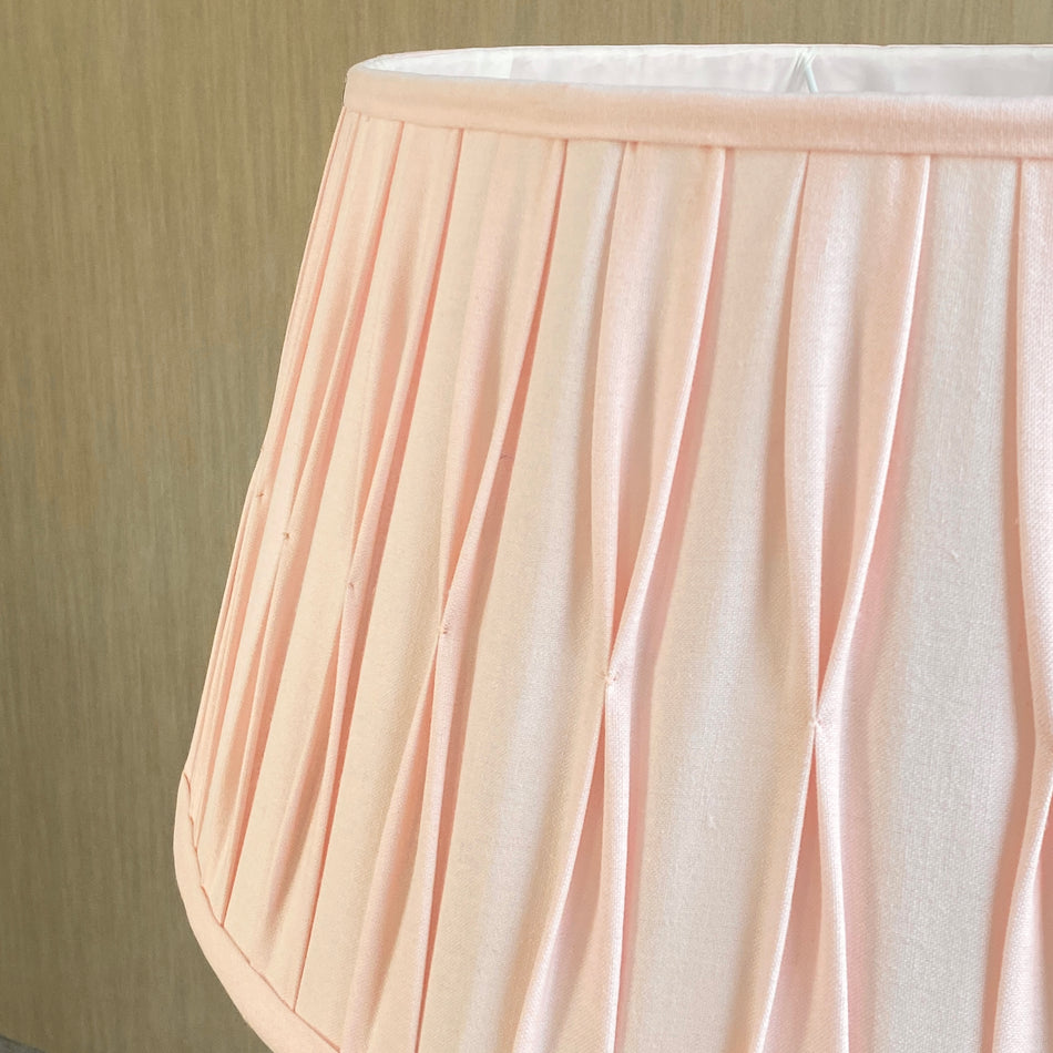 Stehlampe rosa silbern Metall Stoffschirm Lampe