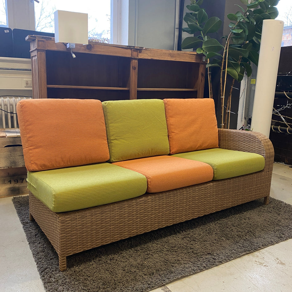 Outdoor Rattan Sofa gebraucht orange grün dunkel 3 R