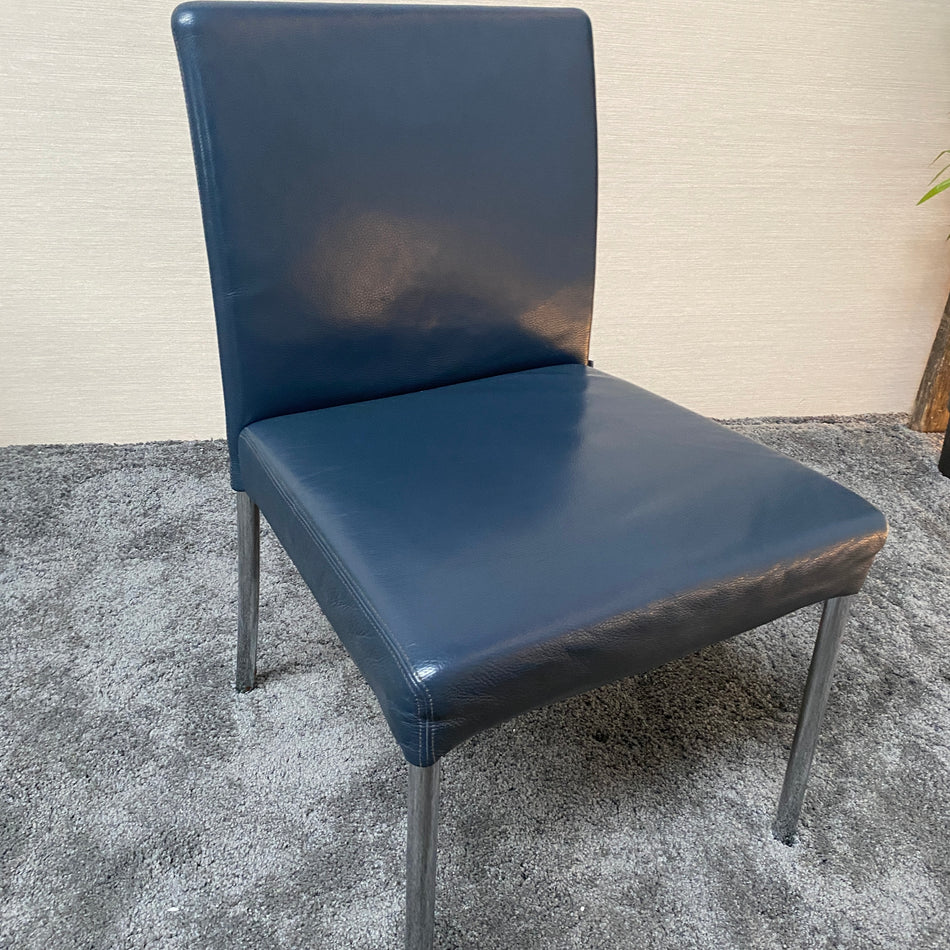 Original Walter Knoll Jason 1400 Stuhl gebraucht blau Leder