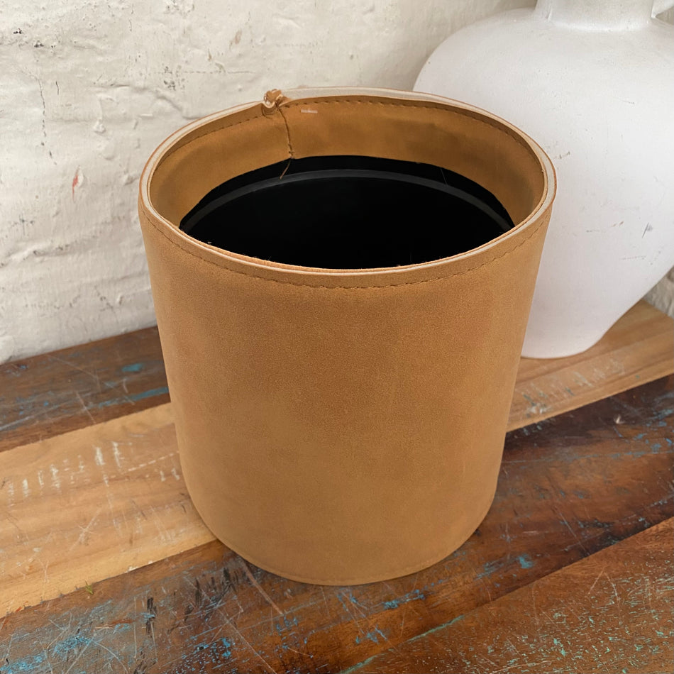 DIJK Blumentopf braun Kunststoff Lederoptik 16cm