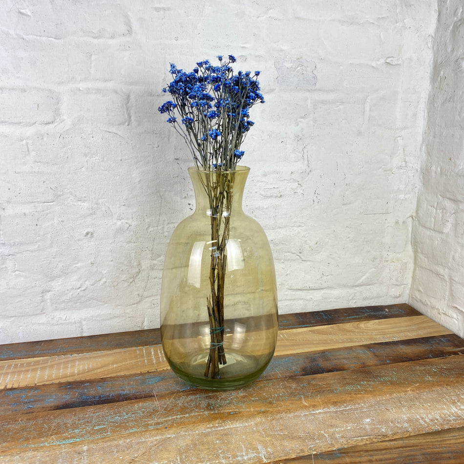 Vase gelb transparent Blumenvase 37cm Deko