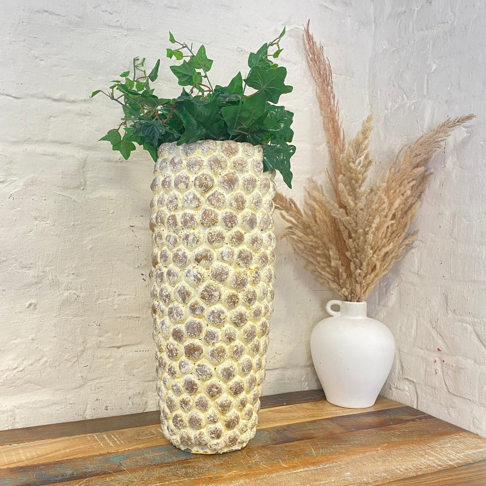 PTMD Ruis Blumentopf creme Zement 50cm Deko Übertopf Vase