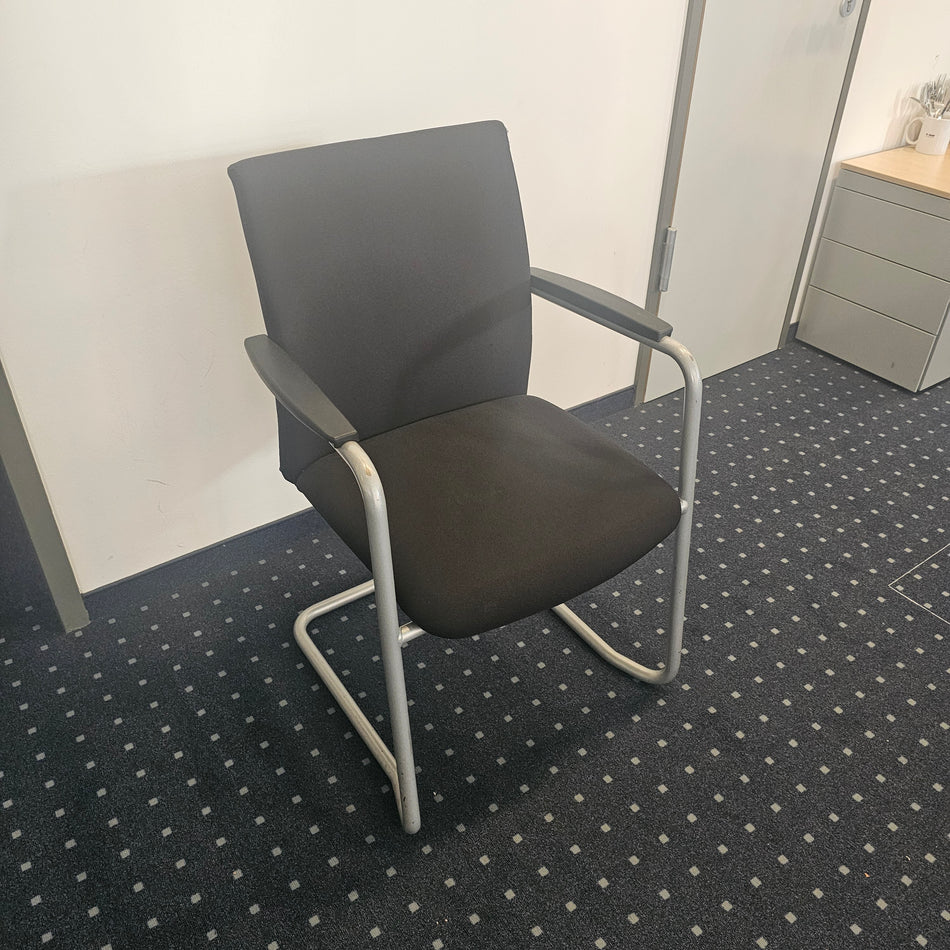 Besucherstuhl Freischwinger Haworth Schwarz Stuhl Büro