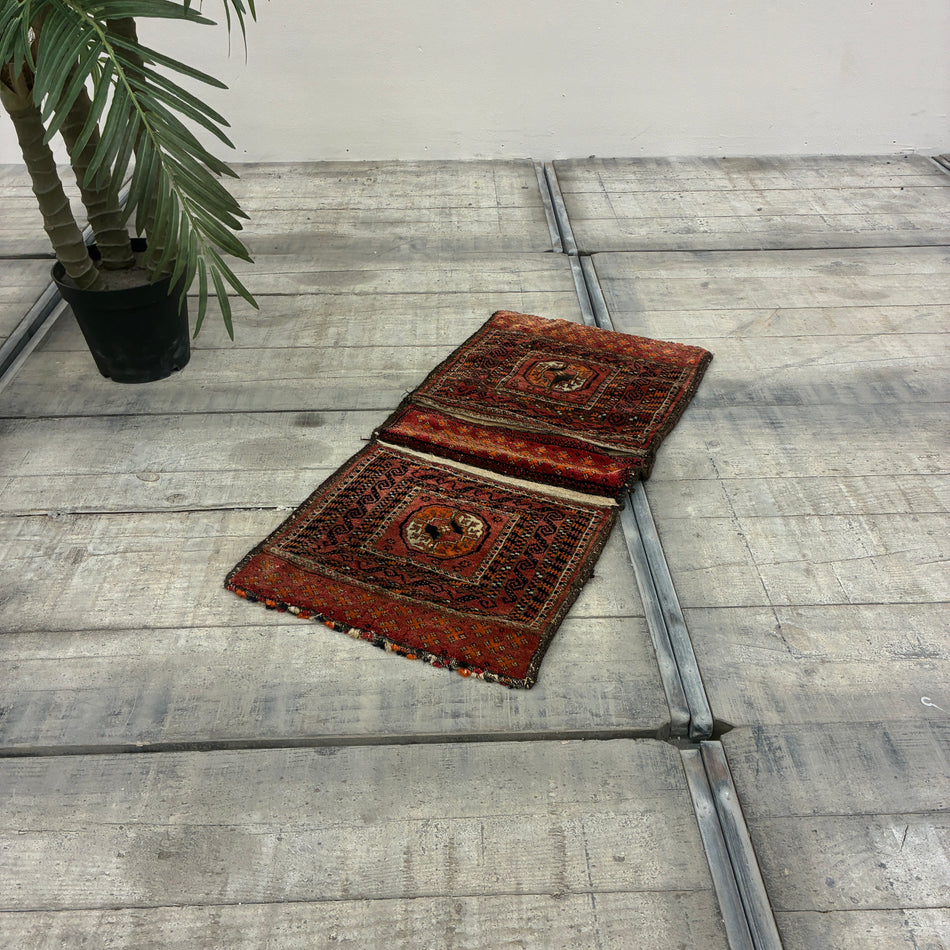 Orientalischer Khorjin Satteltasche 48x101 Teppich Vintage