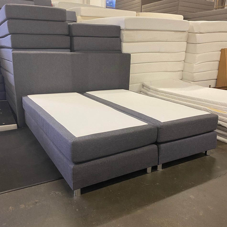 Boxspringbett gebraucht grau 180x200 inkl Matratze Kopfteil