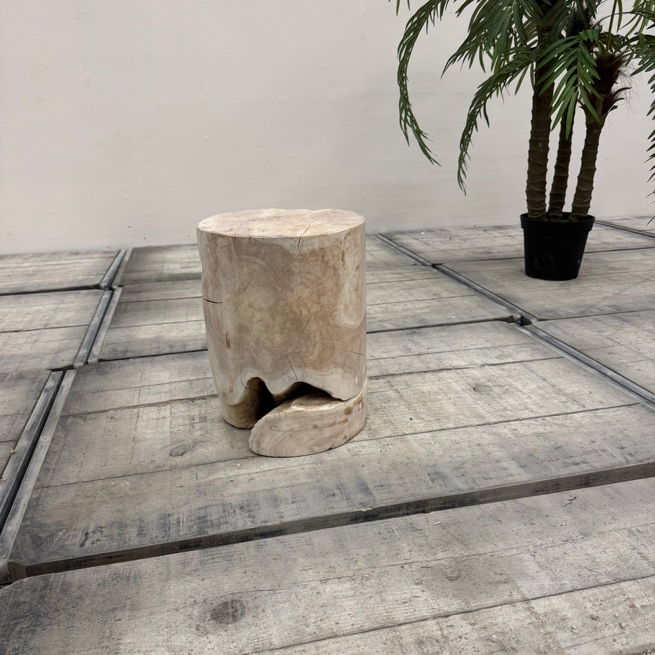 Hocker Holz Natur Massiv Beistelltisch Design Gebraucht