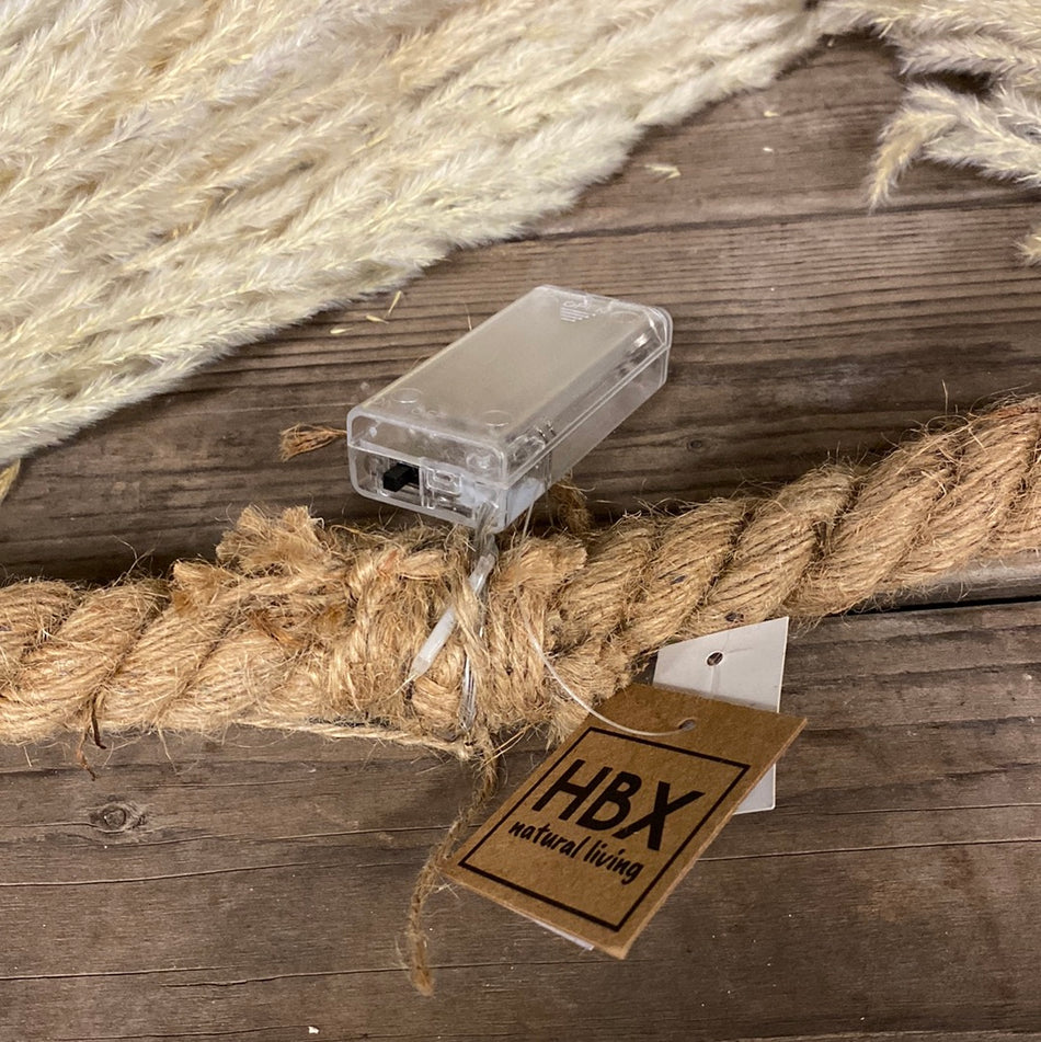 Dekorativer Jute-Seil Ring mit LED-Lichterkette 80cm