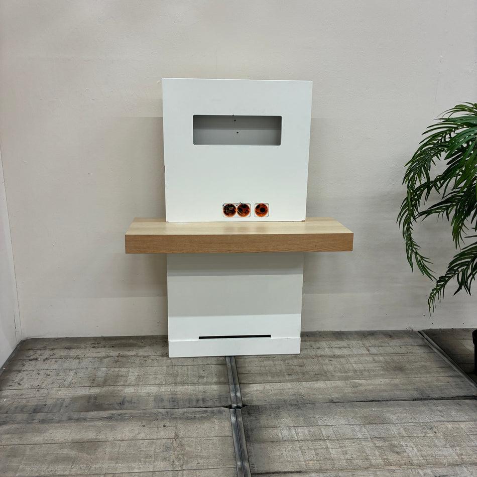 Hotel Schreibtisch TV Konsole Medienelement Wandmodul Weiß Holz Gebraucht